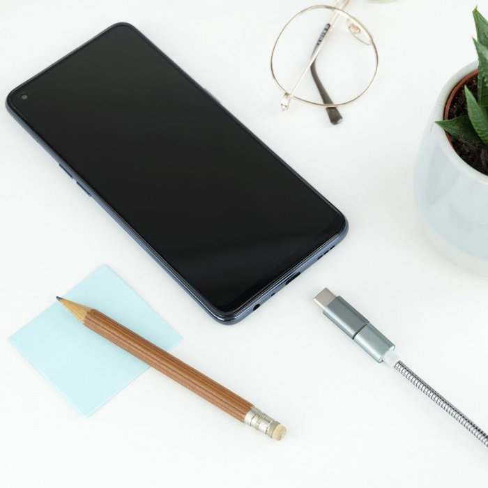 Nanocable Adaptador USB-C Macho a Micro USB Hembra, Aluminio Gris